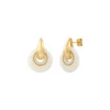 Masseria round pierced stud earrings - white