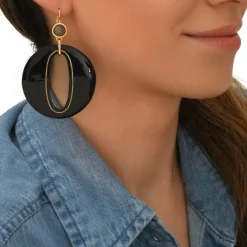 Masseria sleeper earrings - black