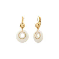 Masseria thin sleeper earrings - white