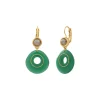 Masseria thin sleeper earrings - green