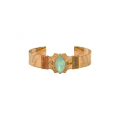 Metallic Sun Bangle Bracelet - Turquoise