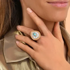 Mindoro cabochon ring - white mother-of-pearl