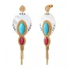 Mindoro pierced drop earrings - white mother-of-pearl