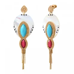 Mindoro pierced drop earrings - white mother-of-pearl