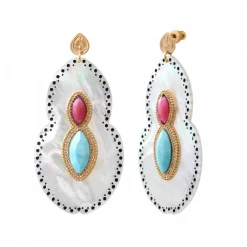 Mindoro pierced stud earrings - white mother-of-pearl
