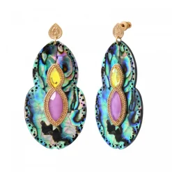 Mindoro pierced stud earrings - iridescent blue