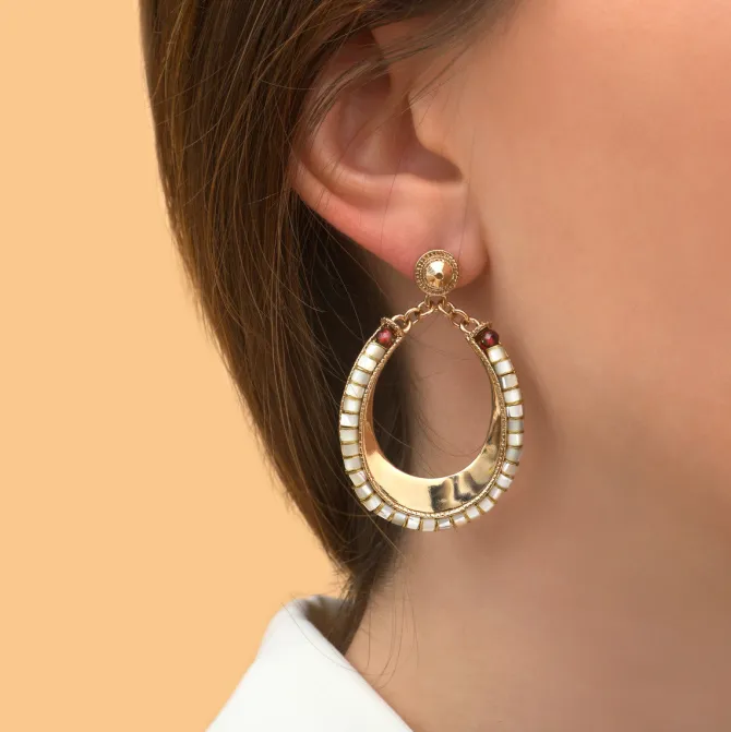 Ninon clip-on earrings - mother-of-pearl