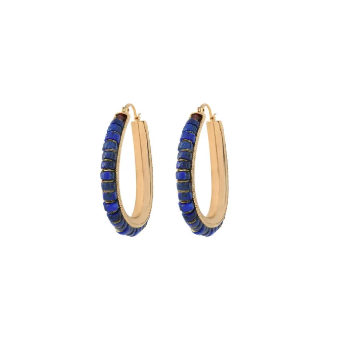 Ninon hoop earrings - blue