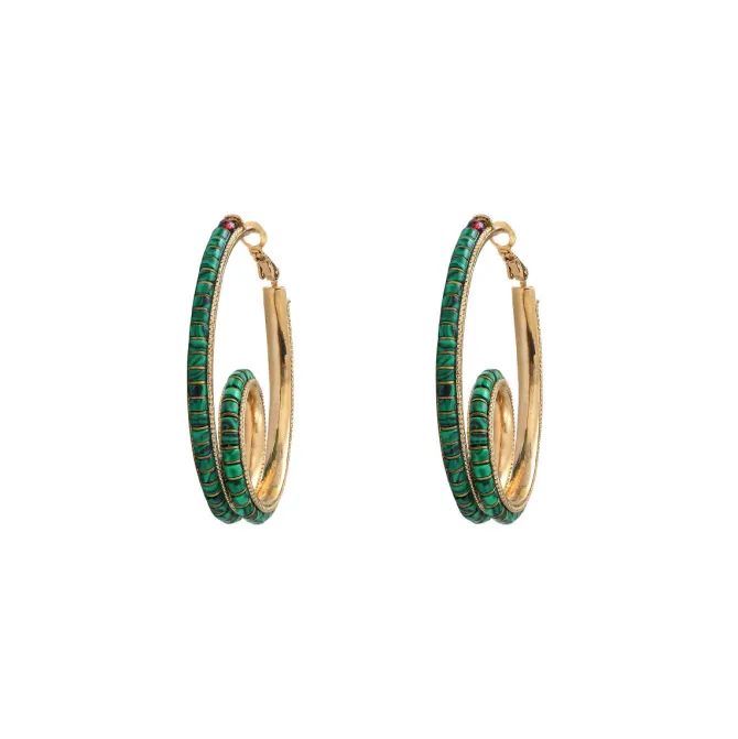 Ninon hoop earrings - green