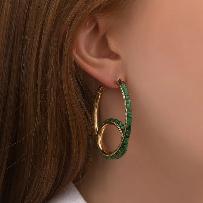 Ninon hoop earrings - green