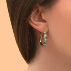 Ninon hoop earrings - turquoise