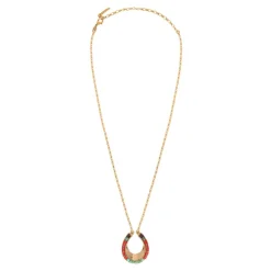 Ninon pendant necklace - turquoise and red