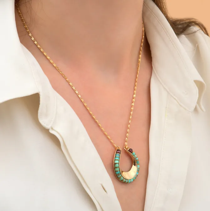 Ninon pendant necklace - turquoise