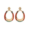 Ninon pierced stud earrings - turquoise and red