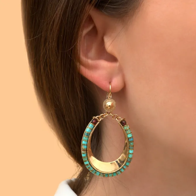 Ninon sleeper earrings - turquoise