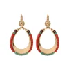 Ninon sleeper earrings - turquoise and red