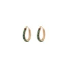 Ninon thin hoop earrings - green