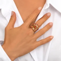 Noémie adjustable medium ring - red