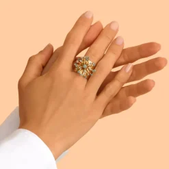 Noémie adjustable medium ring - turquoise