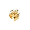 Noémie adjustable medium ring - black and white