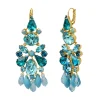 Noémie long sleeper earrings - turquoise