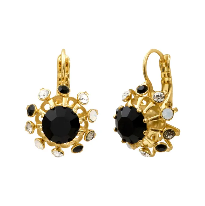 Noémie small sleeper earrings - black and white