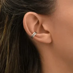 Noor adjustable ear cuff earrings - silver