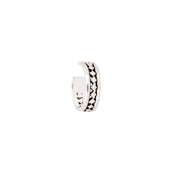 Noor adjustable ear cuff earrings - silver