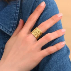 Noor adjustable ring - gold