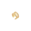 Noor adjustable ring in openwork metal - gold