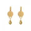 Noor elegant sleeper earrings - gold