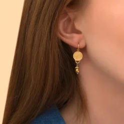 Noor elegant sleeper earrings - gold