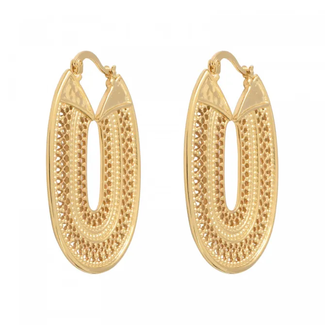 Noor fancy hoop earrings - gold
