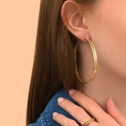 Noor large hoop earrings - gold