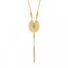 Noor long necklace - green