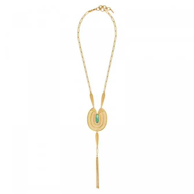 Noor long necklace - green