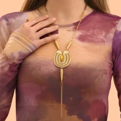 Noor long necklace - yellow