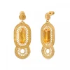 Noor pierced stud earrings - yellow