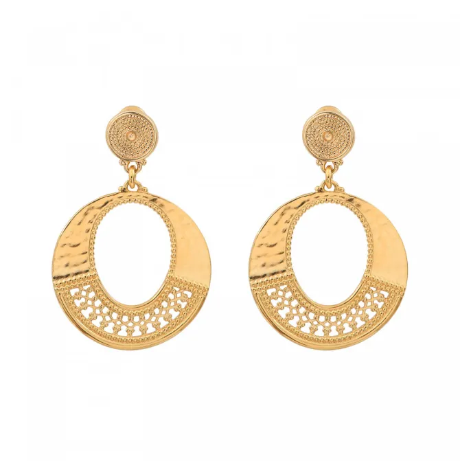 Noor pierced stud earrings - gold