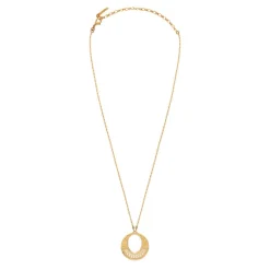 Noor round pendant necklace - gold