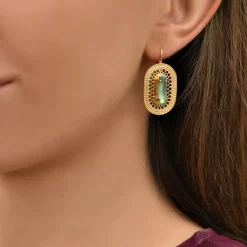 Noor sleeper earrings - green