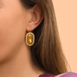 Noor sleeper earrings - yellow
