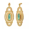 Noor wide stud earrings - green
