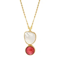 Noto Adjustable Pendant Necklace - Red