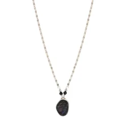 Noto Adjustable Pendant Necklace - Black