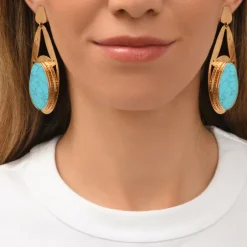 Noto clip-on earrings - turquoise