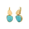 Noto dangle sleeper earrings - turquoise