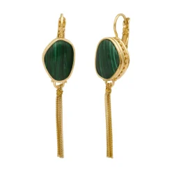 Noto long sleeper earrings - green