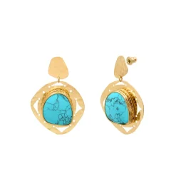 Noto pierced stud earrings - turquoise