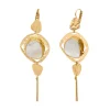 Noto sleeper earrings - mother-of-pearl and gold